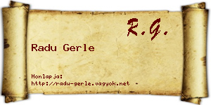 Radu Gerle névjegykártya